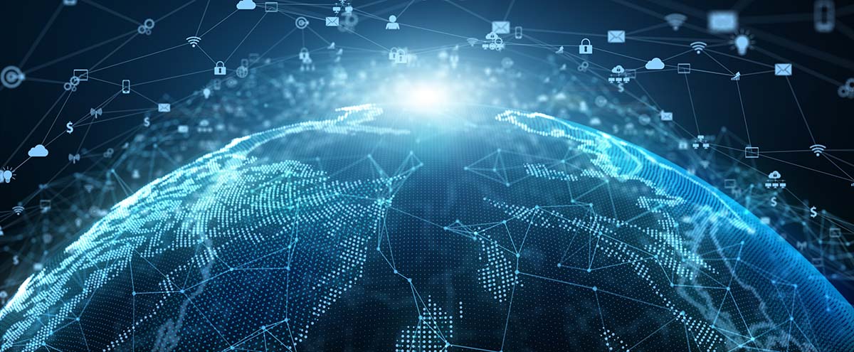 Technology Network Data Connection Network Marketing and Cyber Security Concept. Earth element furnished by Nasa